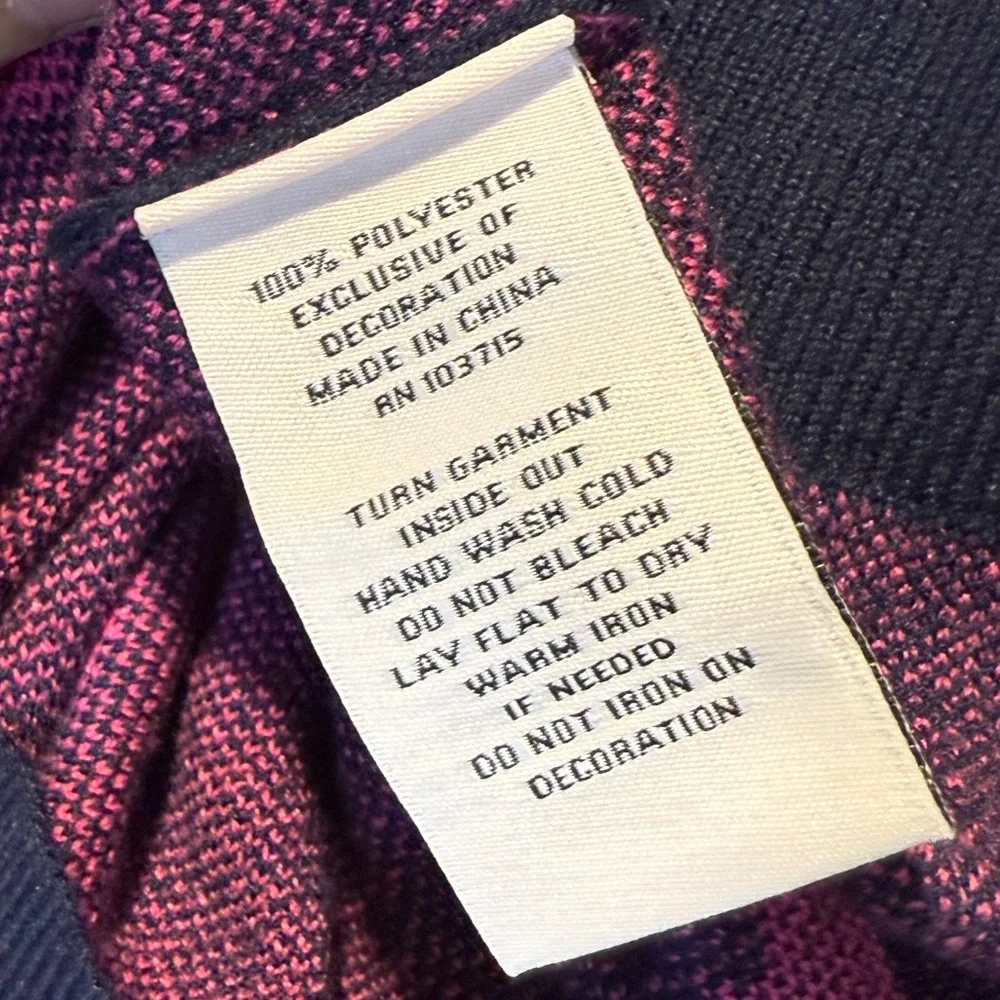 Nanette Lepore Navy Sweater with Pink Hearts - Picture 8 of 8